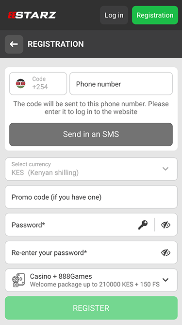 888Starz Kenya Registration