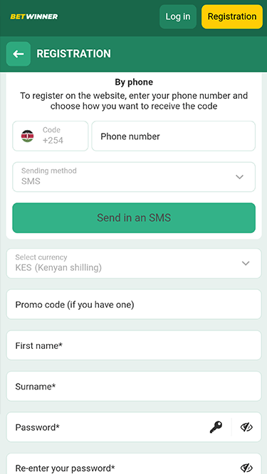 Betwinner Kenya Registration