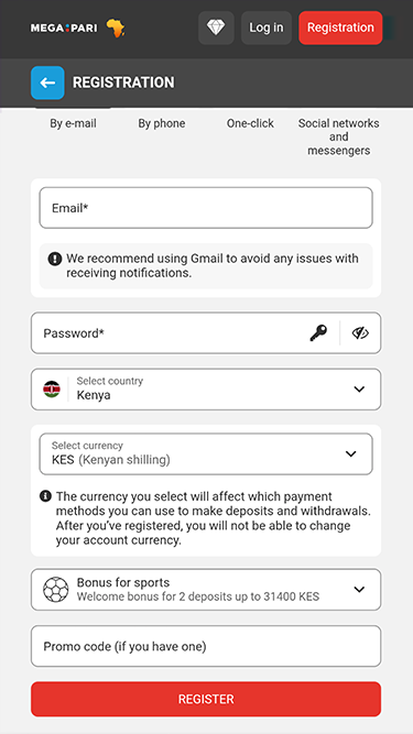 Megapari Kenya Registration